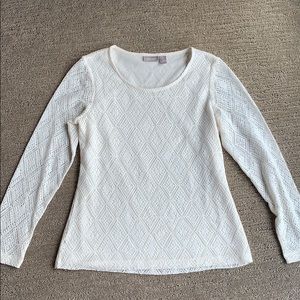 Chico’s Lace Overlay long sleeve size 0